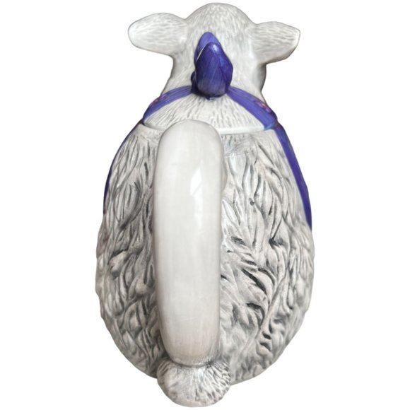 Vtg Gray Easter Bunny TEAPOT Ceramic Rabbit Seymour Mann Thailand Pitcher Sweet - Picture 3 of 14